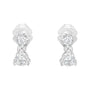 Aretes de botón colgantes con doble diamante de 1/2 ct. p.t. en oro blanco de 14K, foto 4