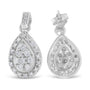 Aretes con diamantes de talla redonda de 0.75 ct. p.t. en oro blanco de 10K, foto 3