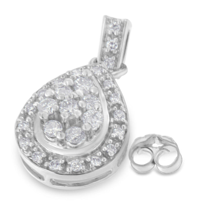 Aretes con diamantes de talla redonda de 0.75 ct. p.t. en oro blanco de 10K, foto 4