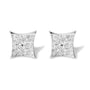 3/4 Ct. T.W. Diamond Composite Curved Square Stud Earrings in Sterling Silver, photo 1