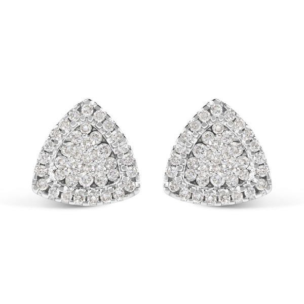 1/2 Ct. T.W. Trillion-Shaped Diamond Stud Earrings in 14K White Gold, photo 1