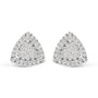 Aretes de botón en forma de trillón con diamantes de 1/2 ct. p.t. en oro blanco de 14K, foto 1