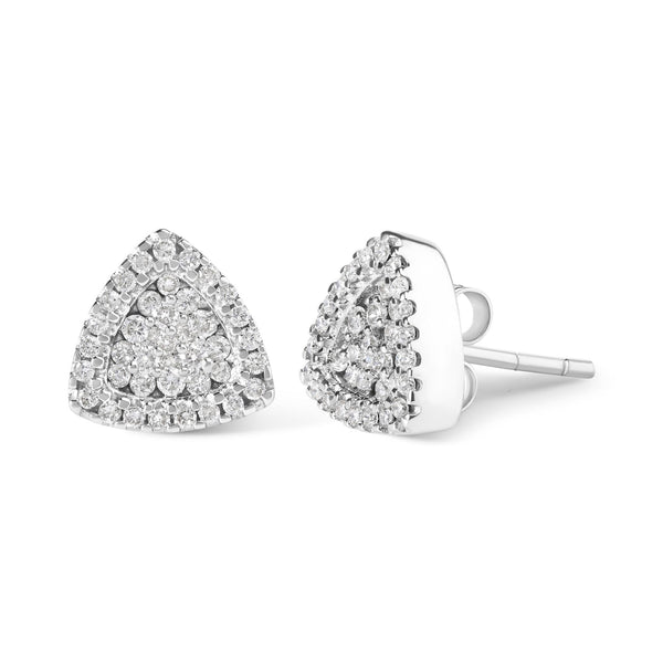 1/2 Ct. T.W. Trillion-Shaped Diamond Stud Earrings in 14K White Gold, photo 2