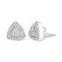 Aretes de botón en forma de trillón con diamantes de 1/2 ct. p.t. en oro blanco de 14K, foto 2