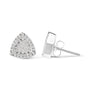 Aretes de botón en forma de trillón con diamantes de 1/2 ct. p.t. en oro blanco de 14K, foto 4