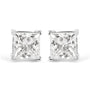 1 1/2 Ct. T.W. Clarity Enhanced Princess-Cut Diamond Solitaire Stud Earrings in 14K White Gold, photo 1