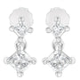 Aretes de botón dobles con diamantes talla princesa de 3/4 ct. p.t. en oro blanco de 14K, foto 2