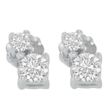 Aretes colgantes con diamantes redondos de 1/2 ct. p.t. en oro blanco de 14K