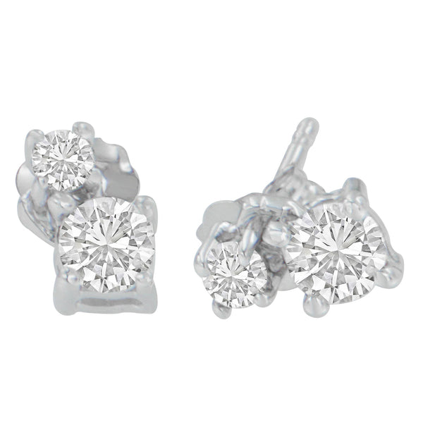 1/2 Ct. T.W. Round-Cut Diamond Dangle Earrings in 14K White Gold, photo 2