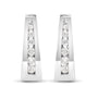 Aretes de aro de canal con diamantes redondos de talla brillante de 1/4 ct. p.t. en oro de 14K, foto 2