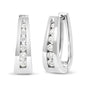 Aretes de aro de canal con diamantes redondos de talla brillante de 1/4 ct. p.t. en oro de 14K, foto 4