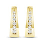 Aretes de aro de canal con diamantes redondos de talla brillante de 1/4 ct. p.t. en oro de 14K, foto 1