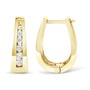 Aretes de aro de canal con diamantes redondos de talla brillante de 1/4 ct. p.t. en oro de 14K, foto 7