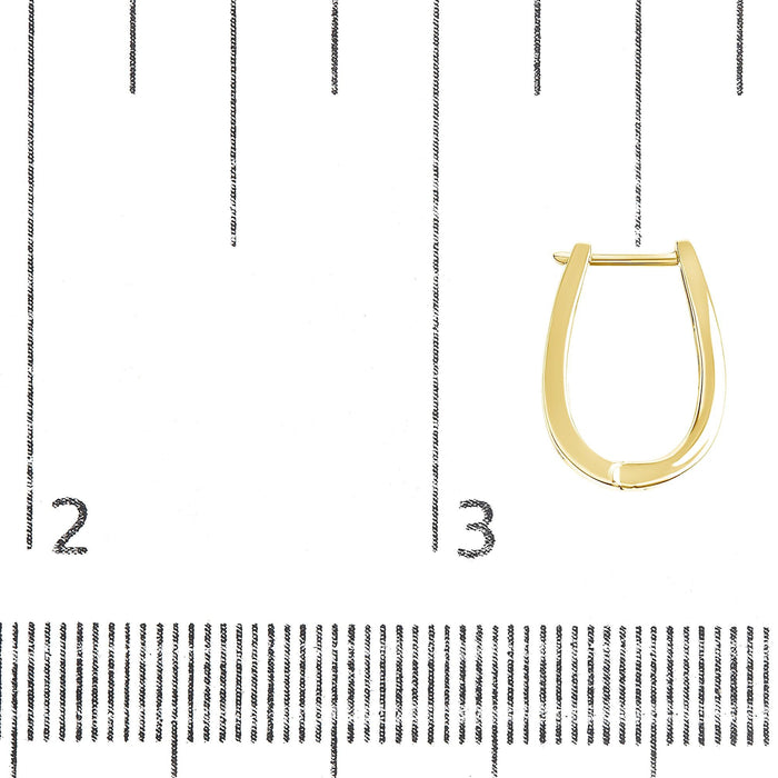 Aretes de aro de canal con diamantes redondos de talla brillante de 1/4 ct. p.t. en oro de 14K, foto 9