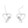 0.09 Ct. T.W. Round-Cut Diamond Heart Dangle Earrings in Sterling Silver, photo 1