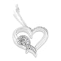 0.09 Ct. T.W. Round-Cut Diamond Heart Dangle Earrings in Sterling Silver, photo 3