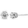 Aretes de botón de corona con diamantes redondos de 1/2 ct. p.t. en oro de 14K, foto 4