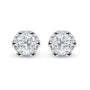 Aretes de botón de corona de garras con diamantes de talla redonda de 1 ct. p.t. en oro blanco de 14K, foto 1
