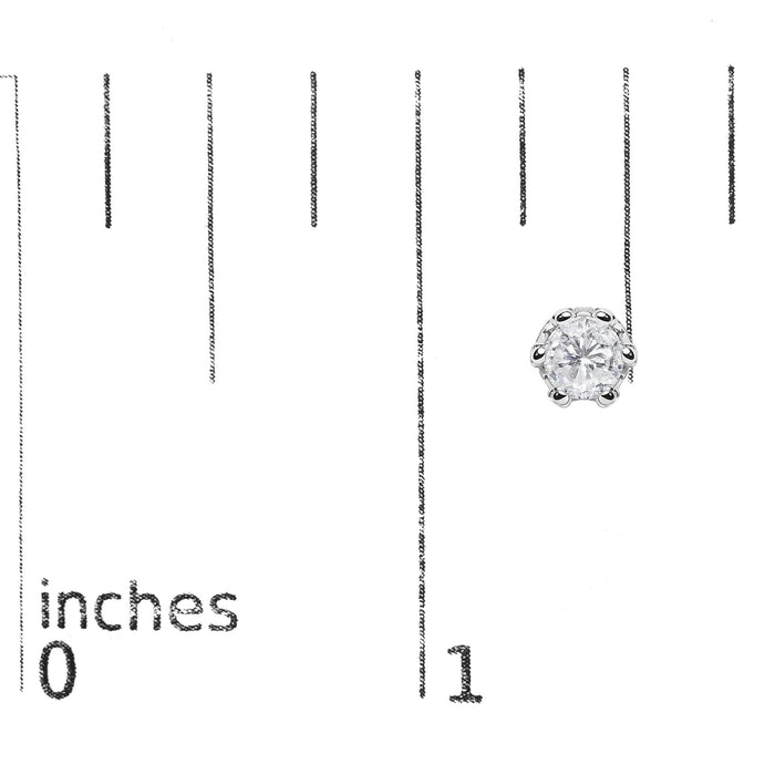Aretes de botón de corona de garras con diamantes de talla redonda de 1 ct. p.t. en oro blanco de 14K, foto 5