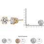 Aretes de botón de corona con diamantes redondos de 1/2 ct. p.t. en oro de 14K, foto 9