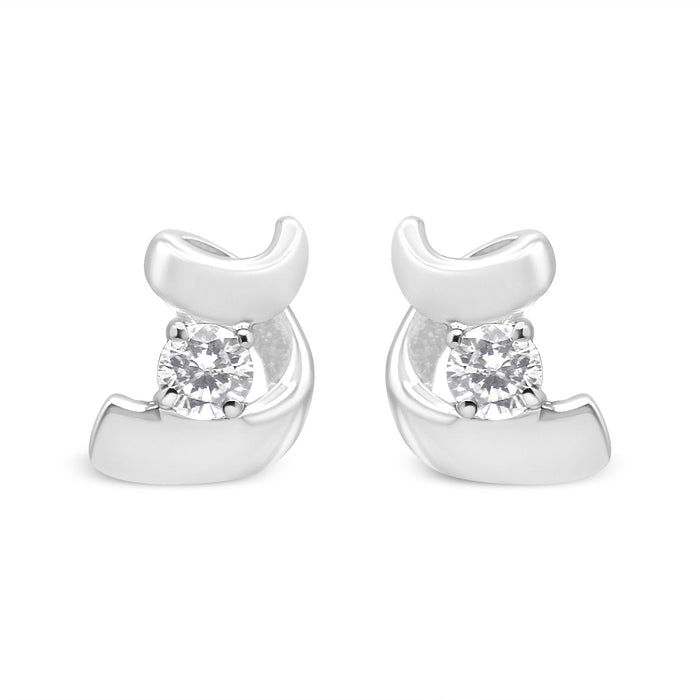 0.10 Ct. T.W. Round-Cut Diamond Earrings in Sterling Silver, photo 2