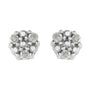 Aretes de botón de trío de garras con diamantes redondos de 1/10 ct. p.t. en plata de ley, foto 1
