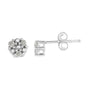 Aretes de botón de trío de garras con diamantes redondos de 1/10 ct. p.t. en plata de ley, foto 2