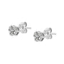 Aretes de botón de trío de garras con diamantes redondos de 1/10 ct. p.t. en plata de ley, foto 4