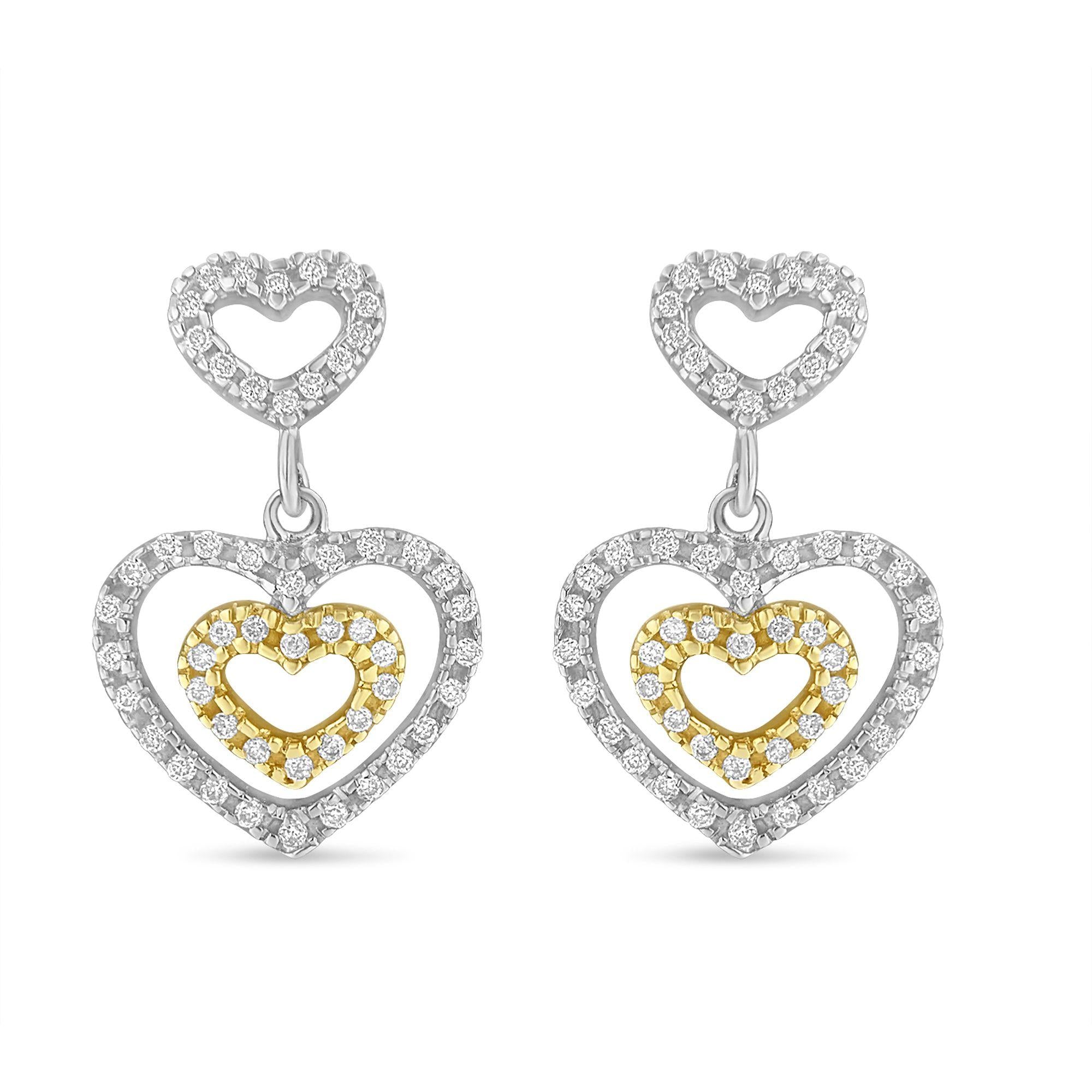 1/2 Ct. T.W. Round-Cut Diamond Earrings in 14K Two-Tone Gold, photo 1