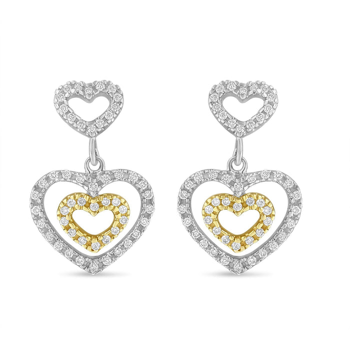 1/2 Ct. T.W. Round-Cut Diamond Earrings in 14K Two-Tone Gold, photo 1