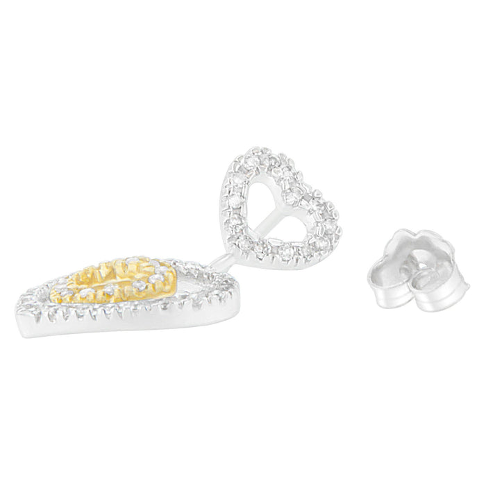 1/2 Ct. T.W. Round-Cut Diamond Earrings in 14K Two-Tone Gold, photo 3