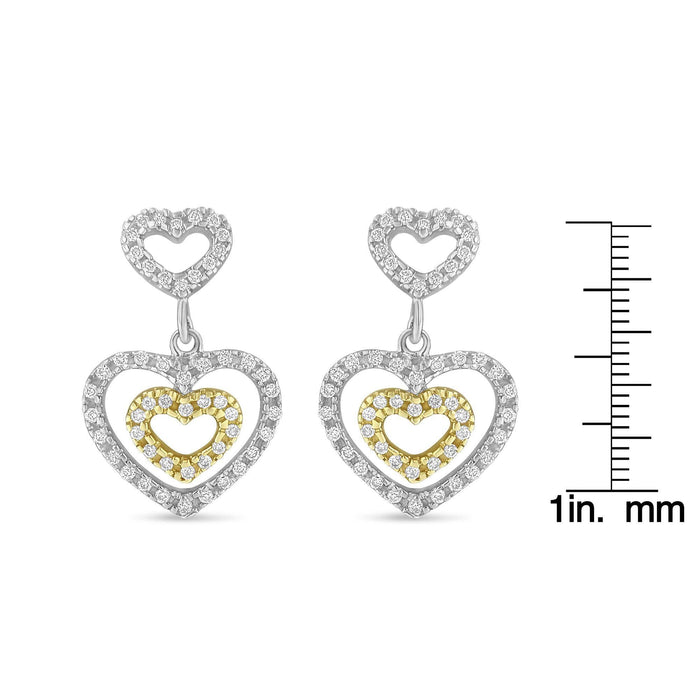 1/2 Ct. T.W. Round-Cut Diamond Earrings in 14K Two-Tone Gold, photo 4