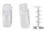 Aretes de aro Huggie con diamantes talla princesa y de talla redonda de 1 1/8 ct. p.t. en oro blanco de 14K, foto 4