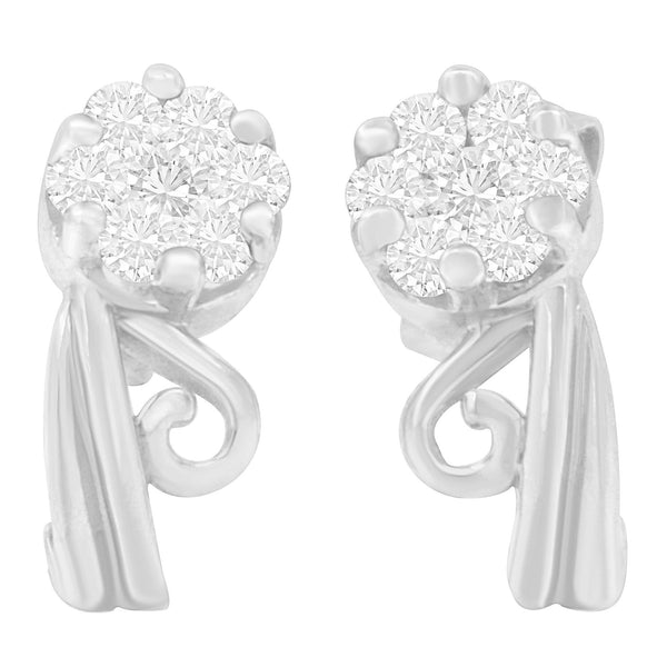 1/2 Ct. T.W. Round-Cut Prong-Set Diamond Earrings in 14K White Gold, photo 1