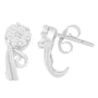 Aretes de garras con diamantes redondos de 1/2 ct. p.t. en oro blanco de 14K, foto 2