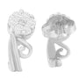 Aretes de garras con diamantes redondos de 1/2 ct. p.t. en oro blanco de 14K, foto 3