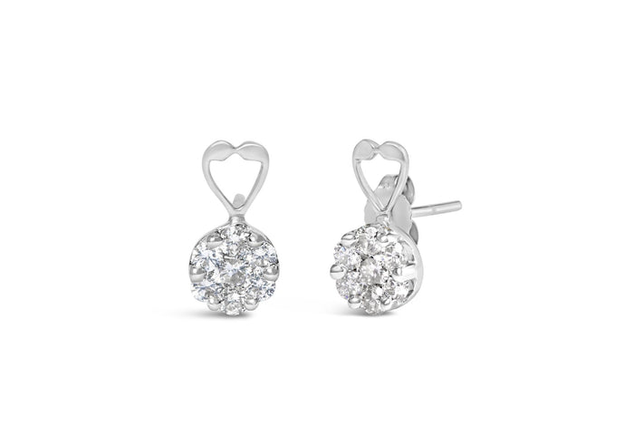 1 1/4 Ct. T.W. Round-Cut Diamond Earrings in 14K White Gold, photo 2