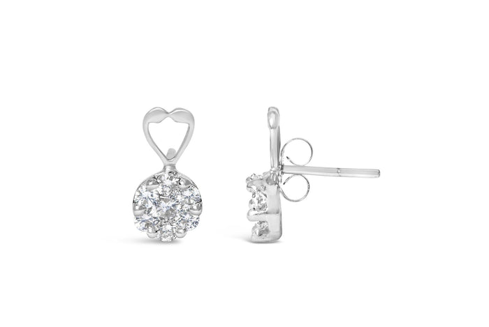 1 1/4 Ct. T.W. Round-Cut Diamond Earrings in 14K White Gold, photo 4