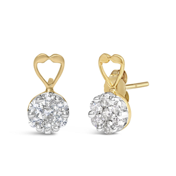 1 Ct. T.W. Round-Cut Diamond Earrings in 14K Yellow Gold, photo 2