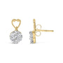 Aretes con diamantes redondos de 1 ct. p.t. en oro amarillo de 14K, foto 4