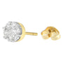 Aretes de botón con diamantes redondos de 3/4 ct. p.t. en oro amarillo de 14K, foto 3