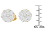 Aretes de botón con diamantes redondos de 3/4 ct. p.t. en oro amarillo de 14K, foto 4