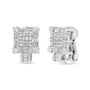 1 Ct. T.W. Princess and Baguette-Cut Diamond Square Framed Huggie Hoop Omega Earrings in 14K White Gold, photo 1