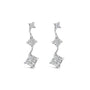 Aretes con diamantes talla princesa de 1 ct. p.t. en oro blanco de 14K, foto 1