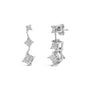 Aretes con diamantes talla princesa de 1 ct. p.t. en oro blanco de 14K, foto 2
