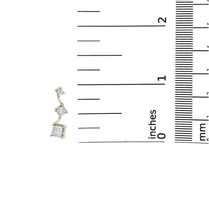 1 Ct. T.W. Princess-Cut Diamond Earrings in 14K Yellow Gold, photo 5