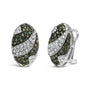 2 Ct. T.W. White and Treated Blue Diamond Oval Shield Omega Back Earrings in 14K White Gold, photo 2