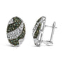 2 Ct. T.W. White and Treated Blue Diamond Oval Shield Omega Back Earrings in 14K White Gold, photo 4