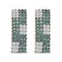 2 Ct. T.W. White and Treated Blue Diamond Four-Row Pavé Omegaback Earrings in 14K Yellow Gold, photo 4
