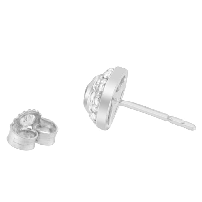 Aretes con diamantes redondos de 1/3 ct. p.t. en oro blanco de 14K, foto 3